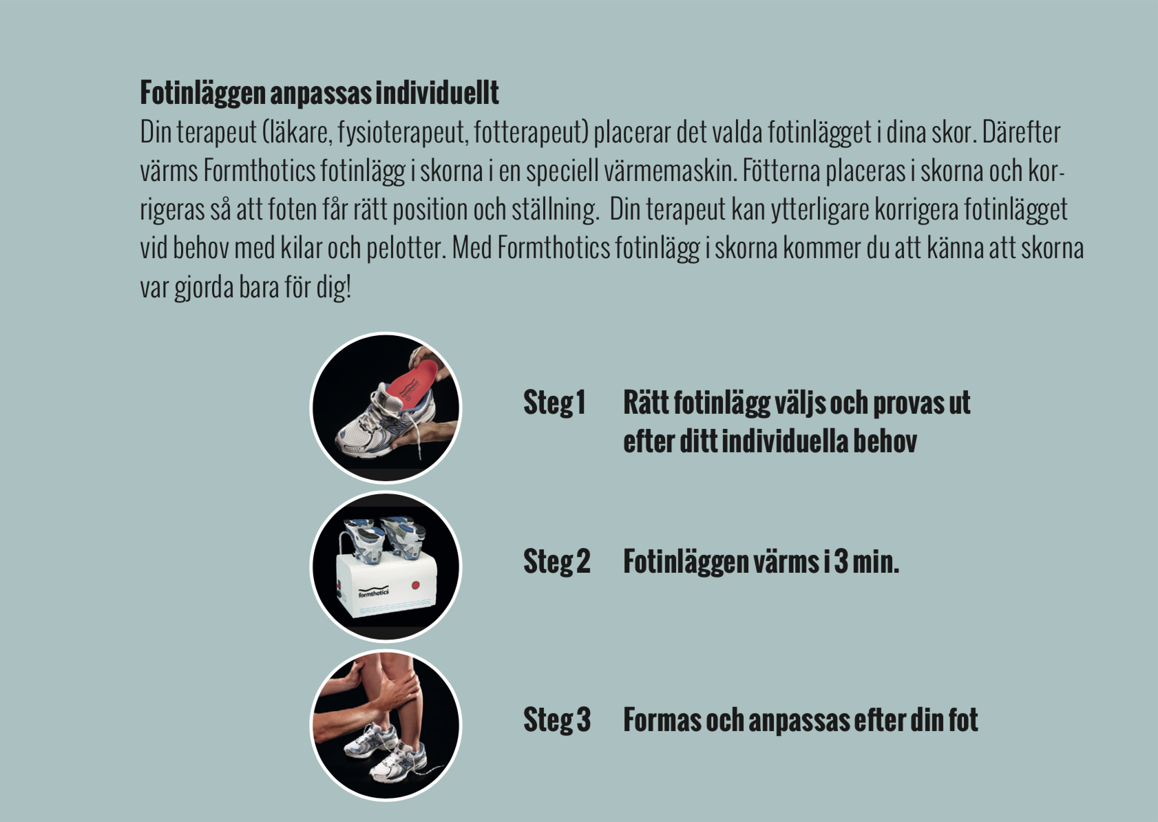 Anpassning av Formthotics skoinägg