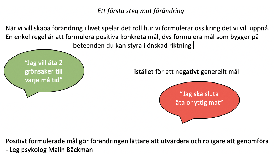 Tips om hur du gör en förändring från psykolog Malin Bäckman