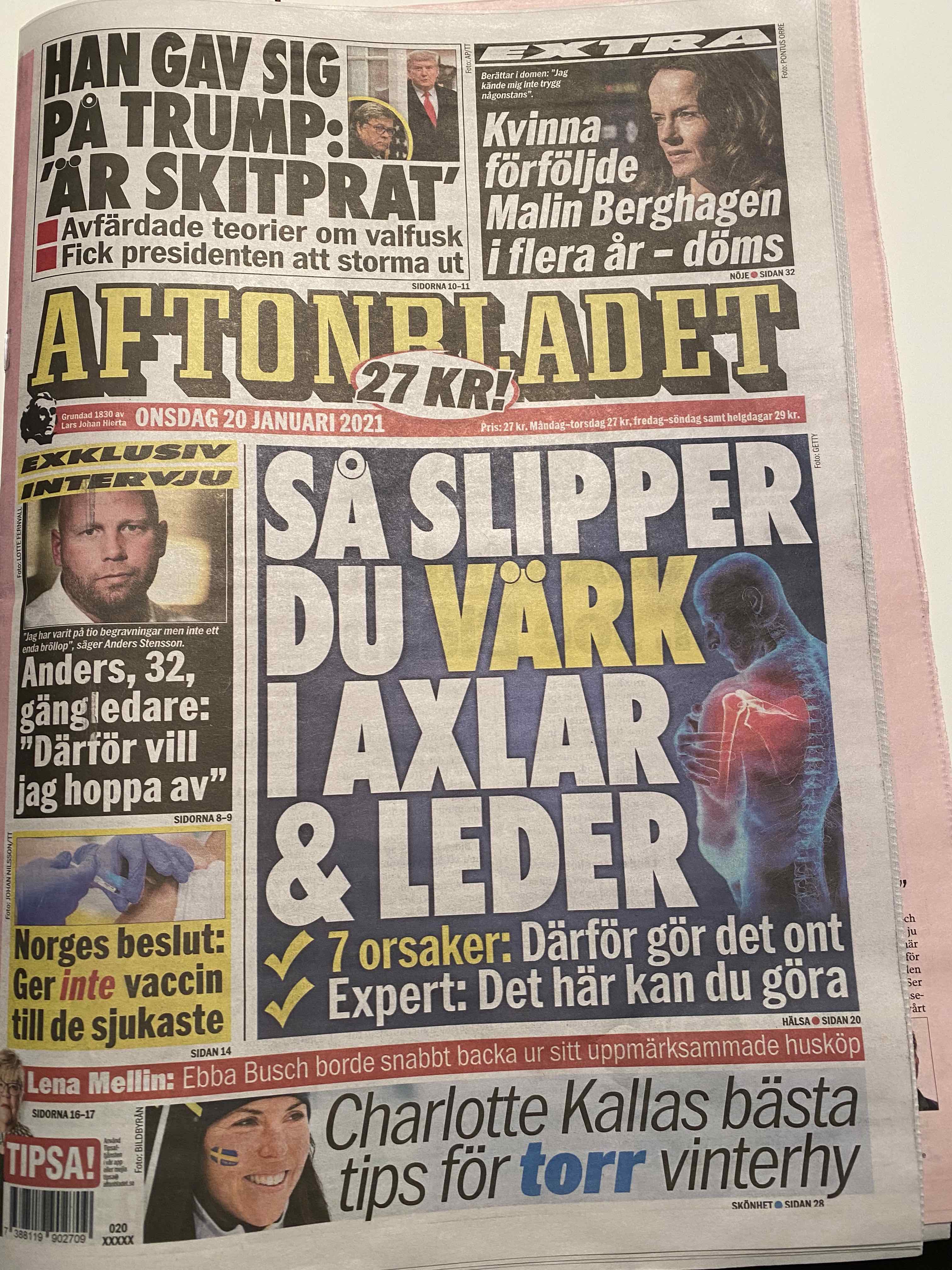 aftonbladet värk i axlar